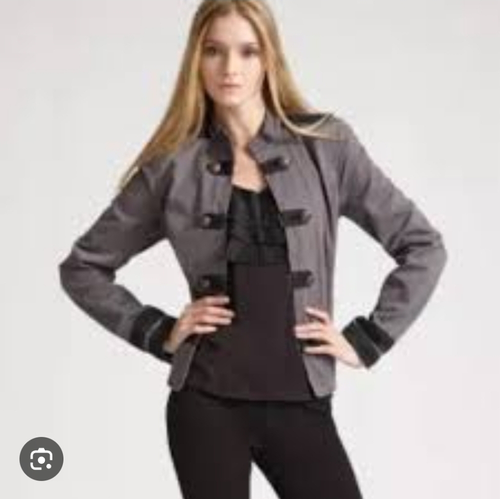 Ecote Gray Military-Style Cropped Blazer